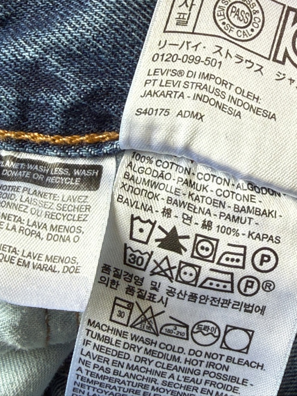 Levi's 501 Dark Blue Denim Jeans - Picture 5 of 5